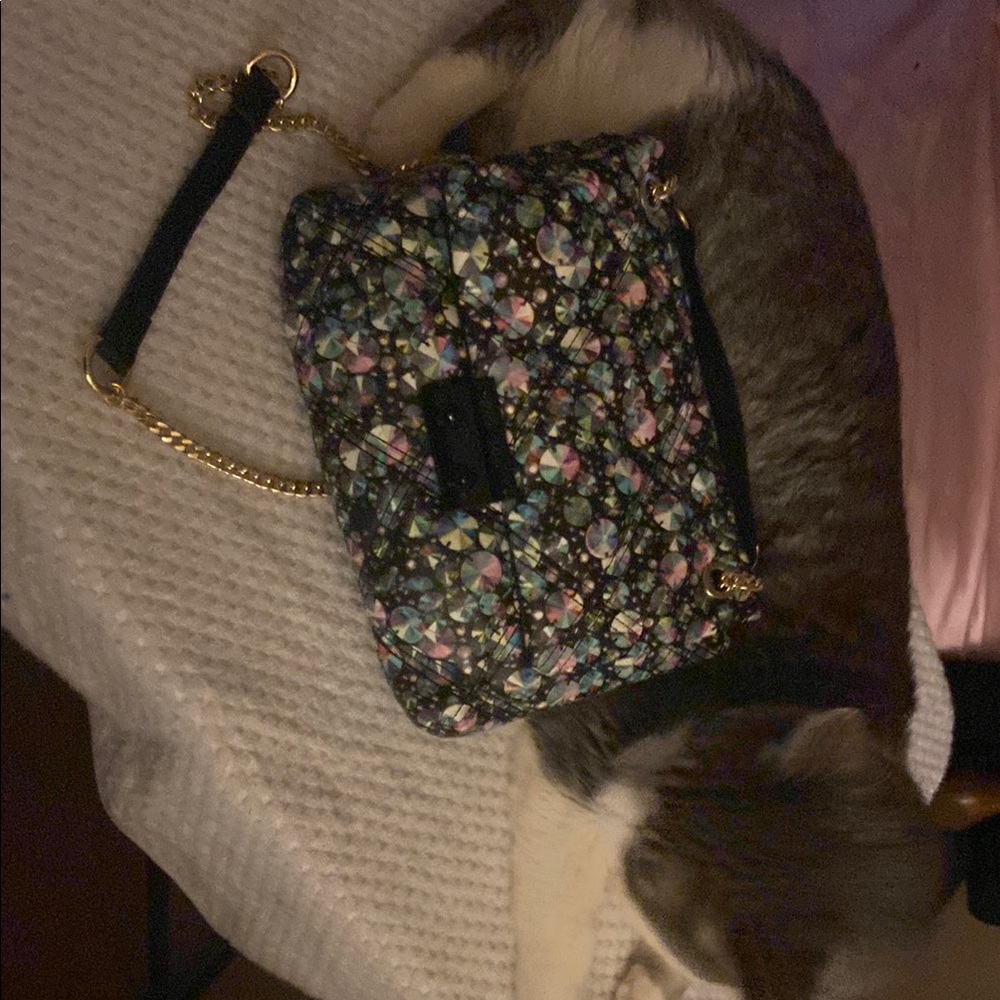 Betsey Johnson Black Embellished Crossbody Bag